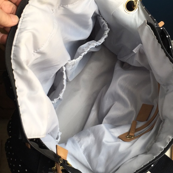 Extra large Mud Pie Black / white dot diaper bag - Picture 3 of 8